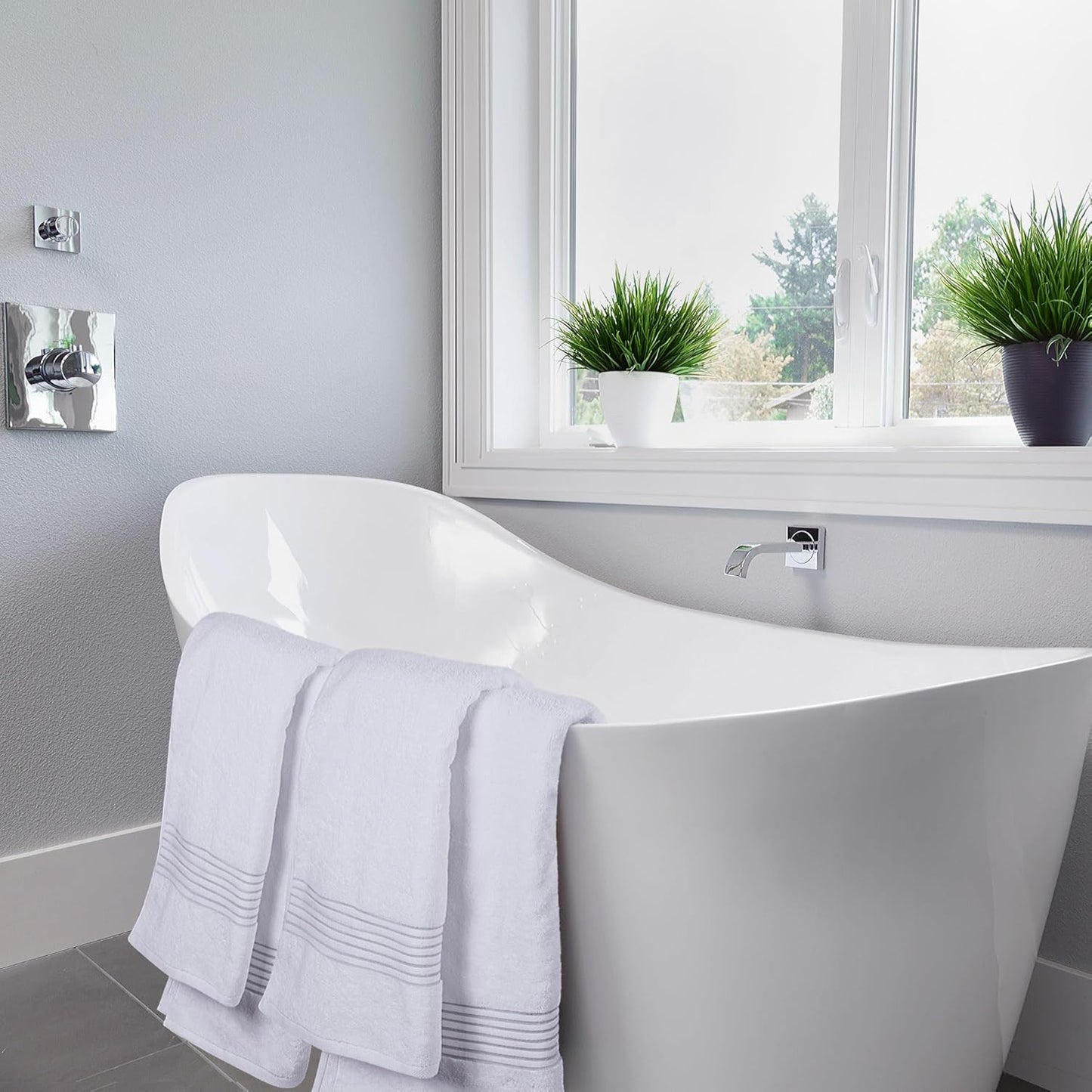 Pure Bedding Towels 4 Pack Bath Towels Set, (27 x 54 Inches) 100% Ring Spun Cotton, Quick Dry, Highly Absorbent, Soft Feel Towels, Perfect for Daily Use