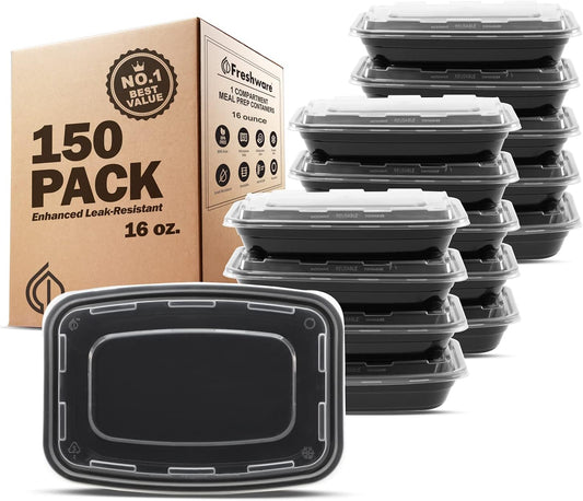 FR-116X150BK-C   |   FR-Bento | 1-Comp | 16 oz | 150 Pack | Black