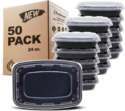 FR-124X50BK-B Bento | 1-Comp | 24 oz | 50 Pack | Black