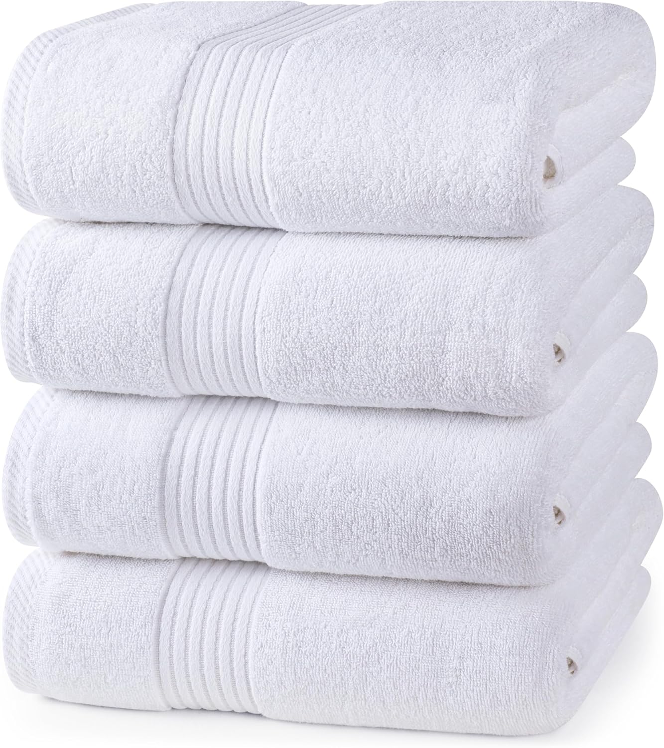 Pure Bedding Towels 4 Pack Bath Towels Set, (27 x 54 Inches) 100% Ring Spun Cotton, Quick Dry, Highly Absorbent, Soft Feel Towels, Perfect for Daily Use