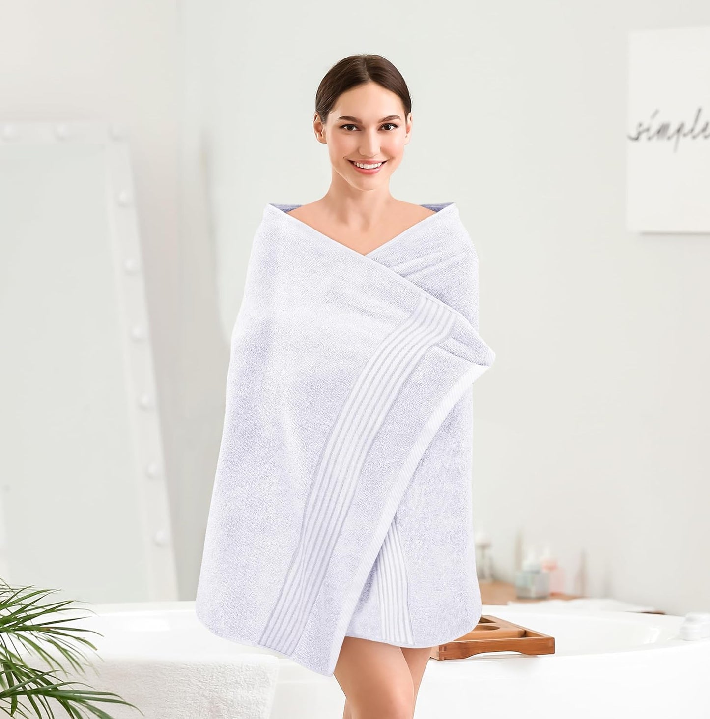Pure Bedding Towels 4 Pack Bath Towels Set, (27 x 54 Inches) 100% Ring Spun Cotton, Quick Dry, Highly Absorbent, Soft Feel Towels, Perfect for Daily Use