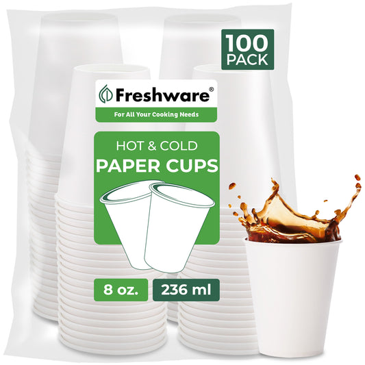 CP-P8X100   |   Paper Cups with No Lids | 8 oz | 100Pk