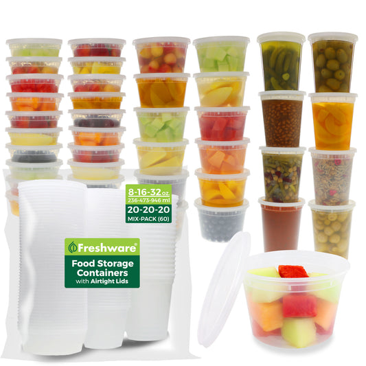 Deli | Round | 8 - 16 - 32 oz | 60 Pack