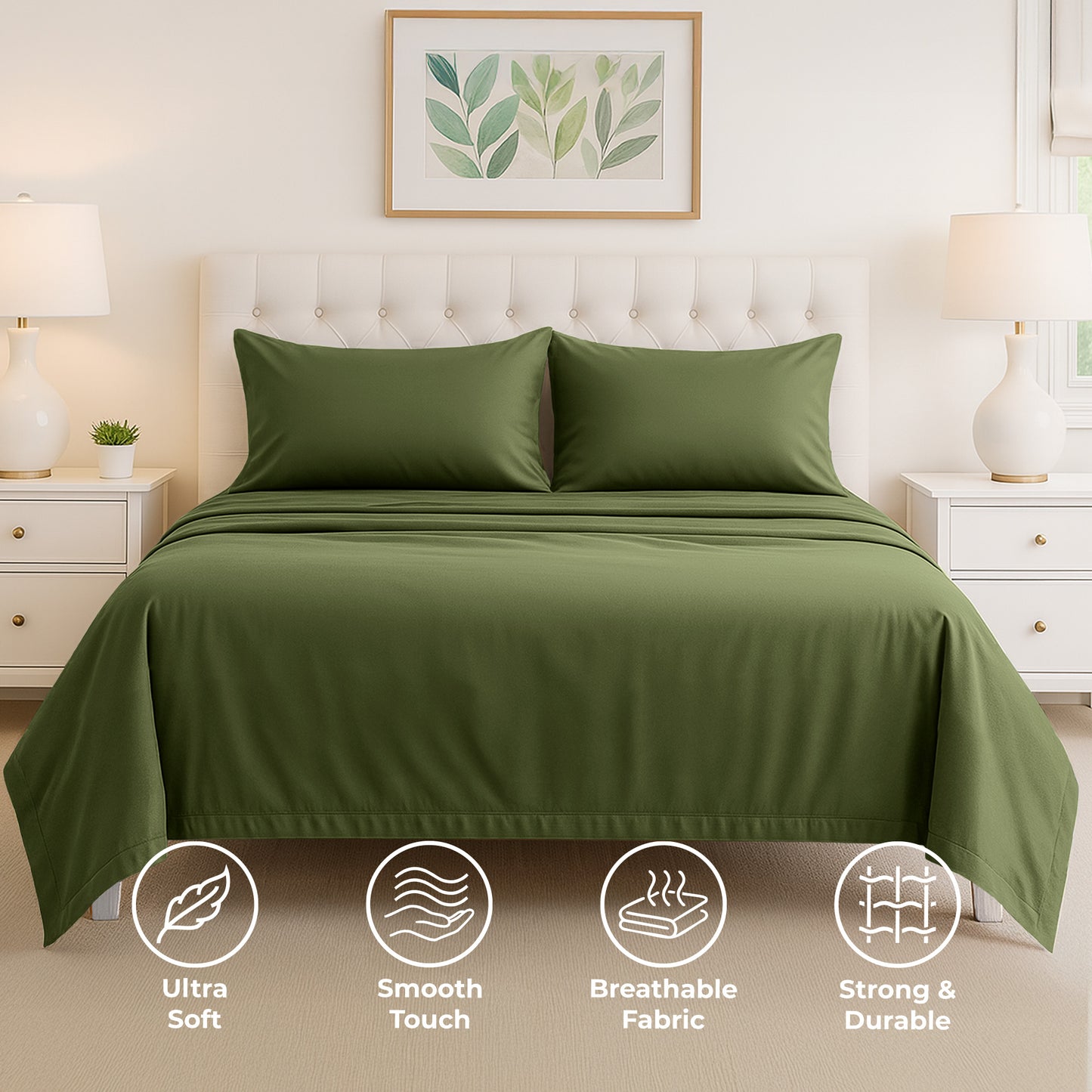 VF Sheets | Twin | Heather Olive Green